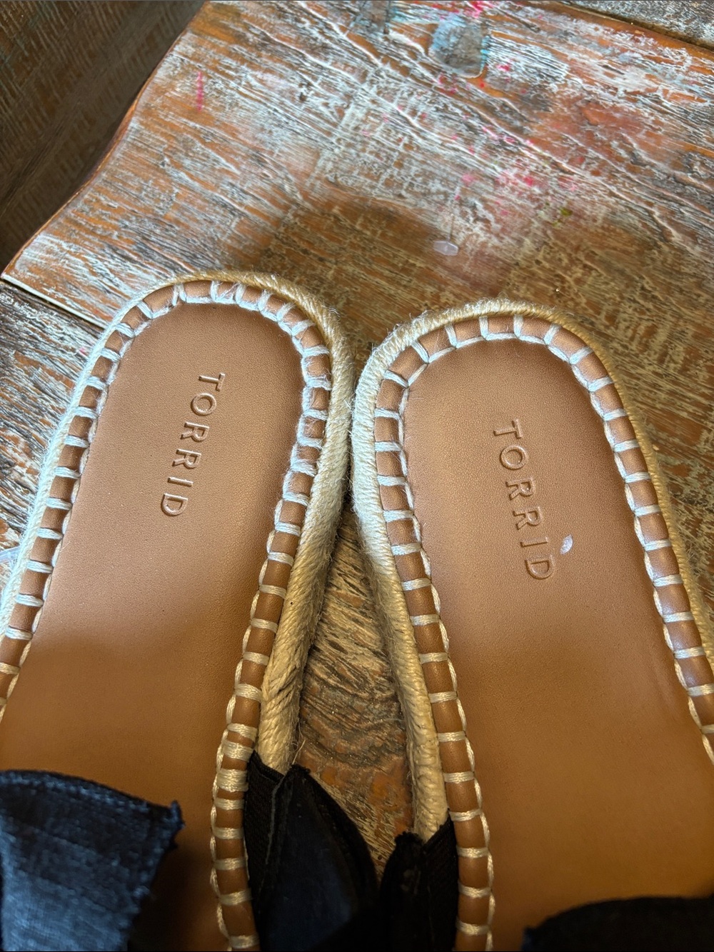 torrid Black Knot Espadrille Slide Sandals with Tan Footbed - Picture 5 of 6